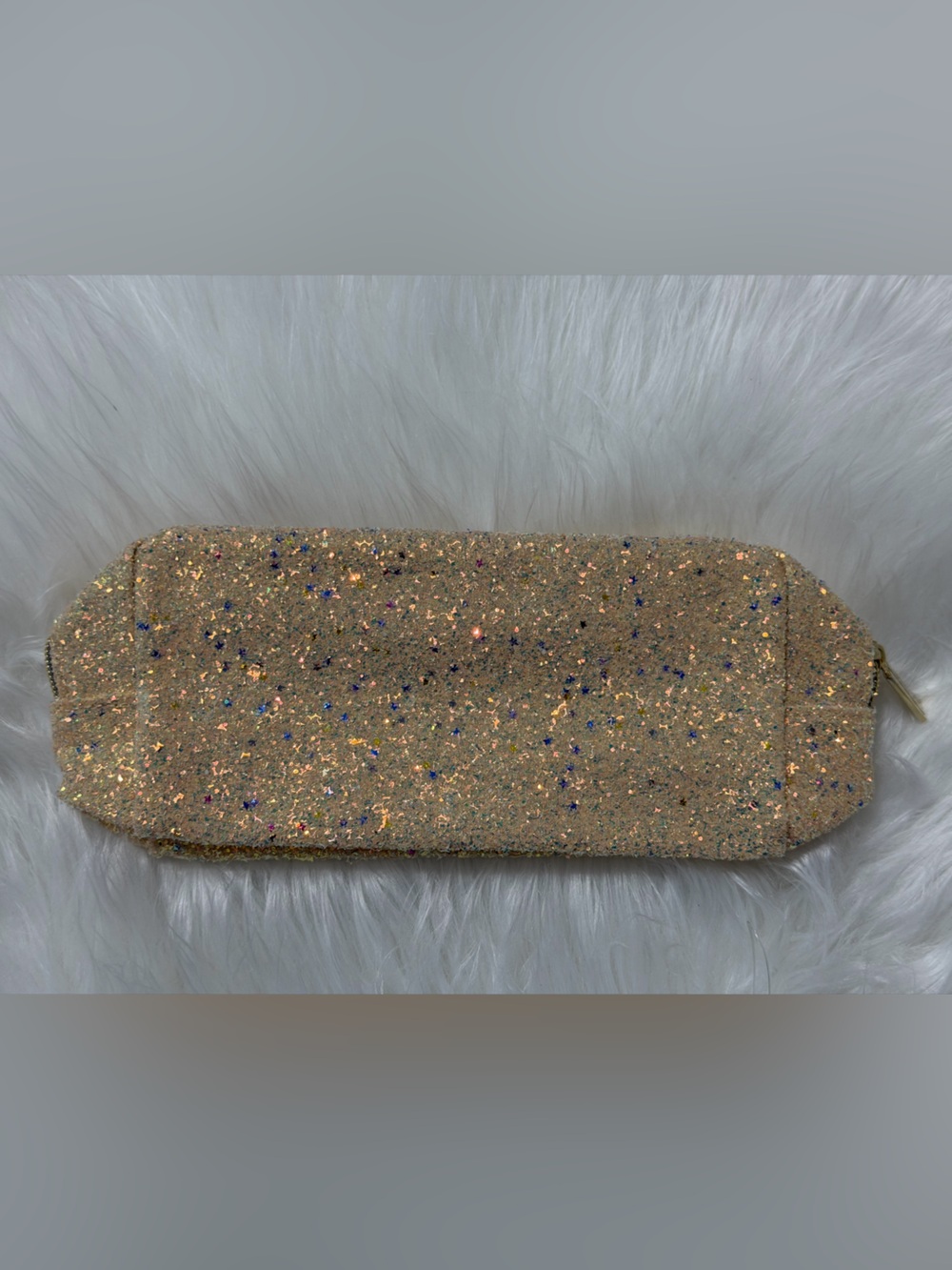 Tarte Gold Glitter Cosmetic Pouch with Multicolor Sparkle